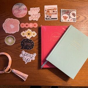 NEW Elyse Breanne Journal Set with Stickers and Keychain bangle
